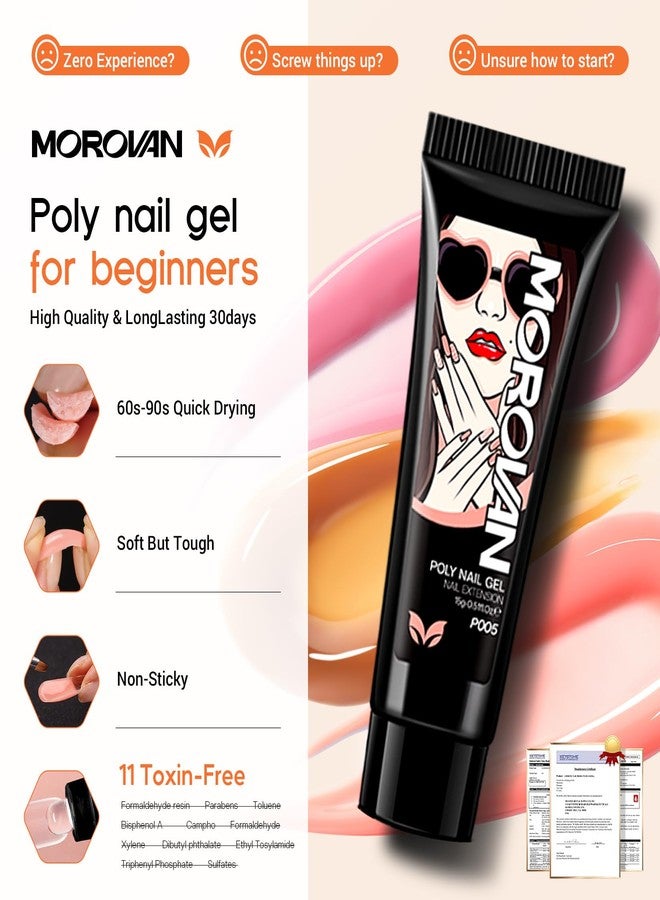 Morovan Poly Gel Nail Kit for Pretty Gift: Extension Gel Nail Kit With Nail Lamp Slip Solution Complete Professional Manicure Tools Everything In One Box DIY Set For Beginners at Home Salon Quality - Image 3